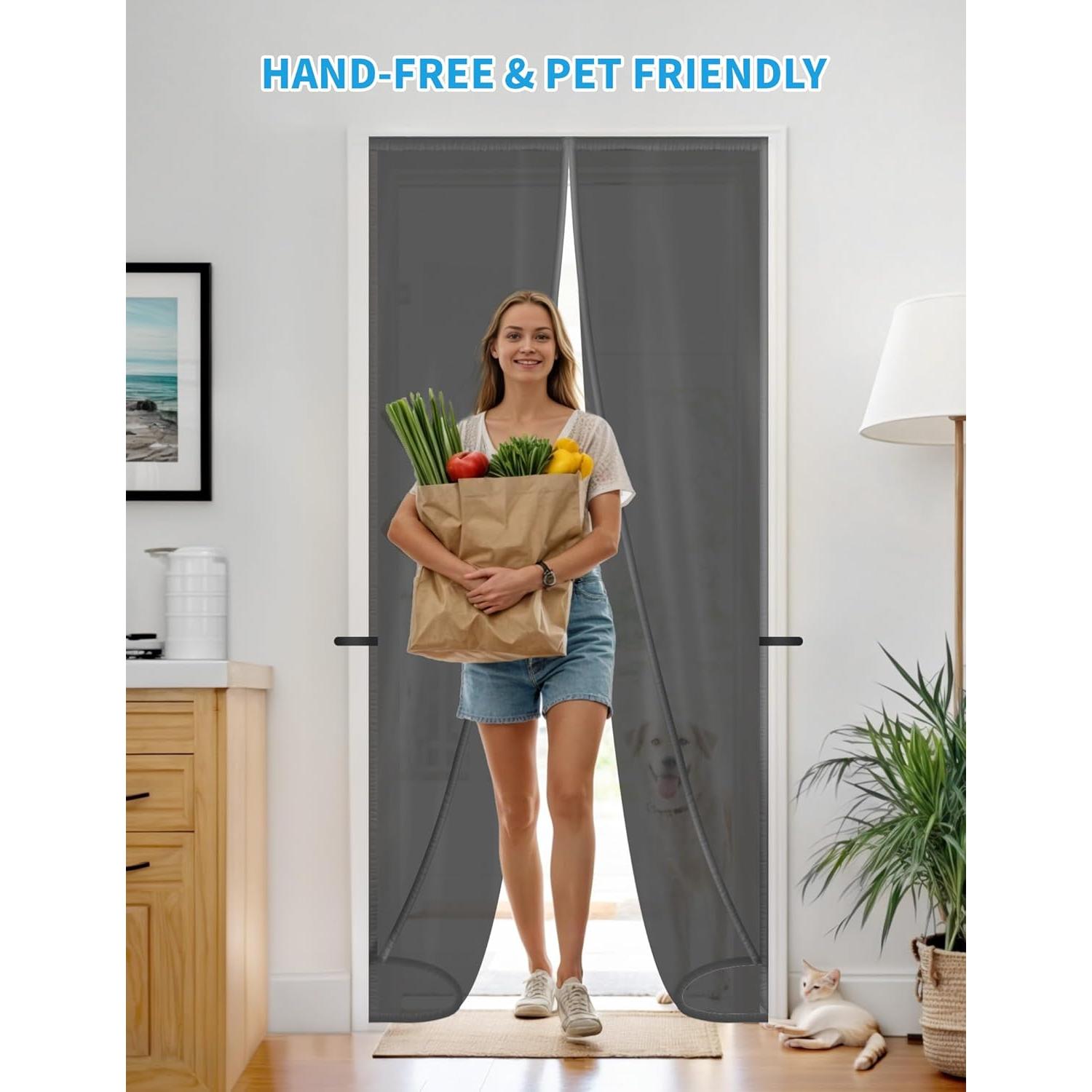 Cortina de Puerta Aislante Magnética Fillis 91.44x208.28 cm TPU Gris