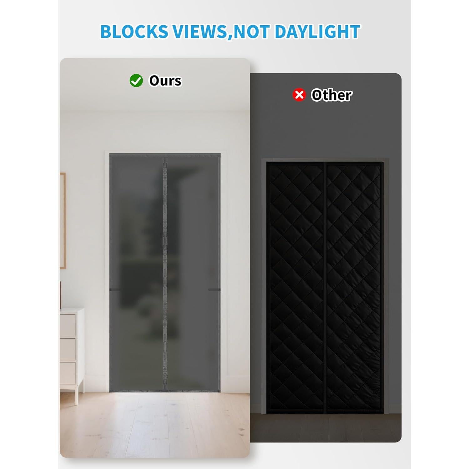 Cortina de Puerta Aislante Magnética Fillis 91.44x208.28 cm TPU Gris