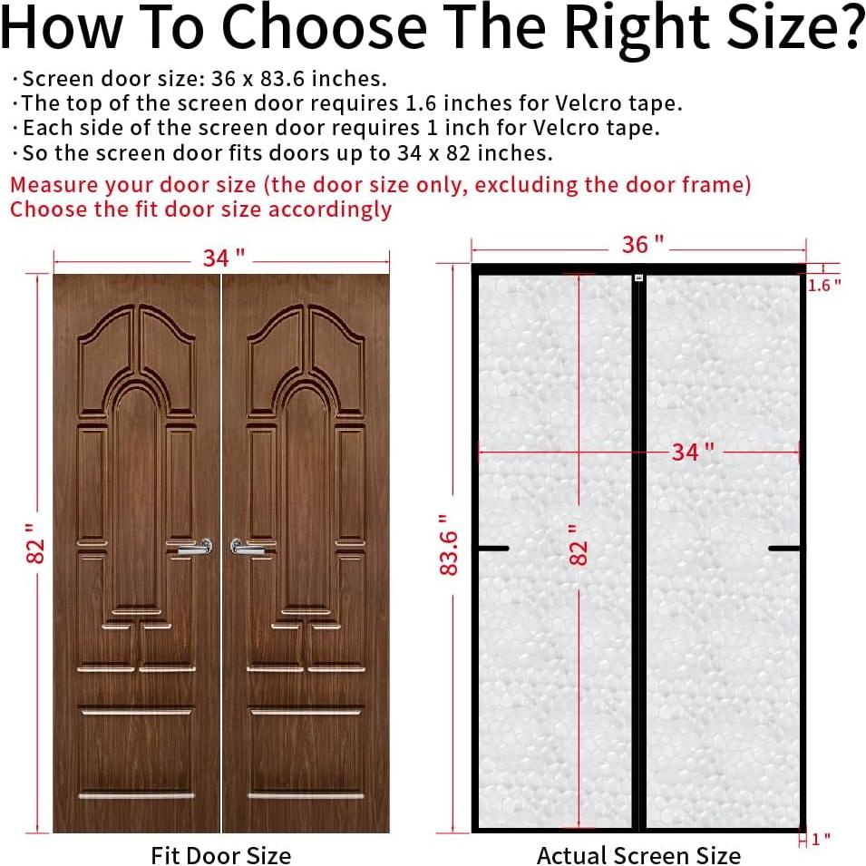Cortina de Puerta Térmica Magnética CHIYUNS 86x208 cm Transparente