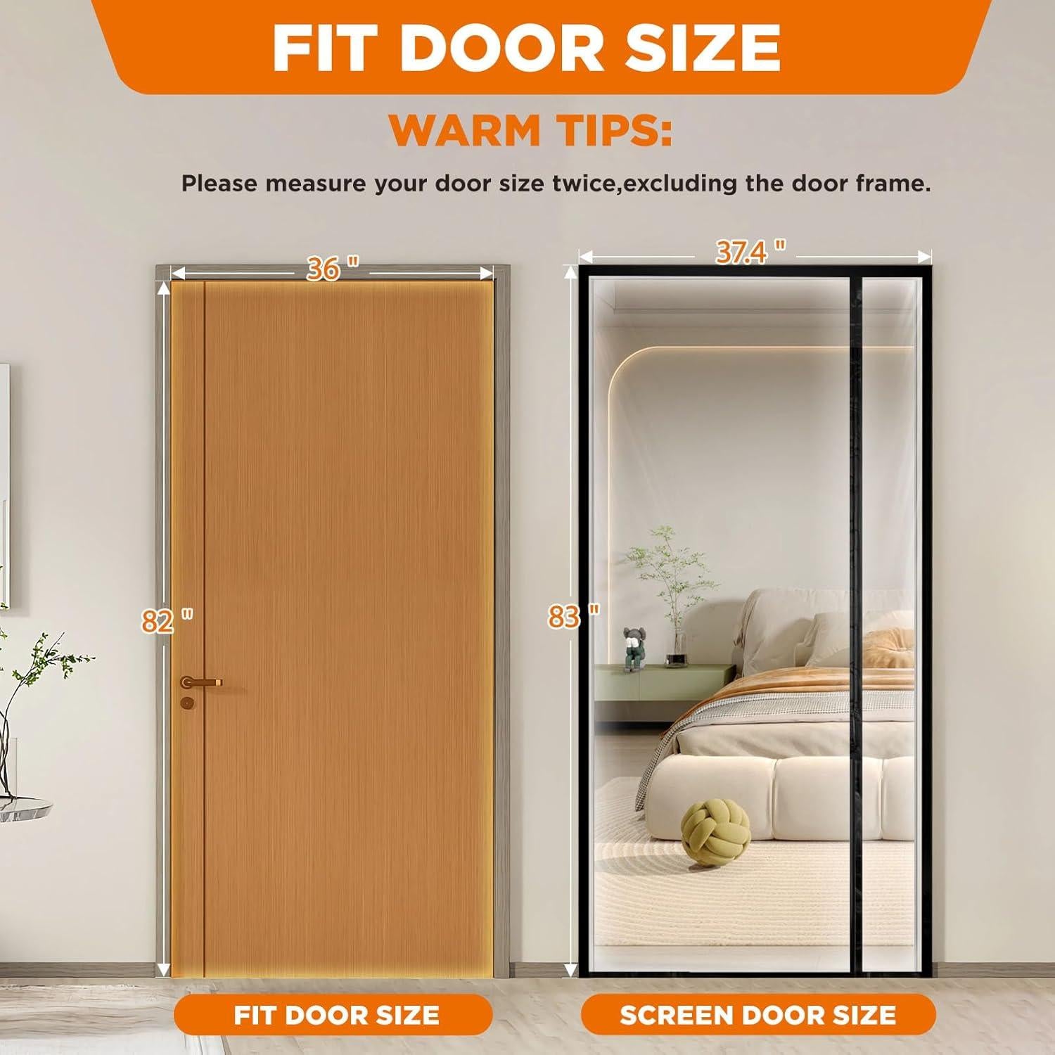 Cortina de Puerta Aislante Skloopearg 91.4x208.3 cm Transparente