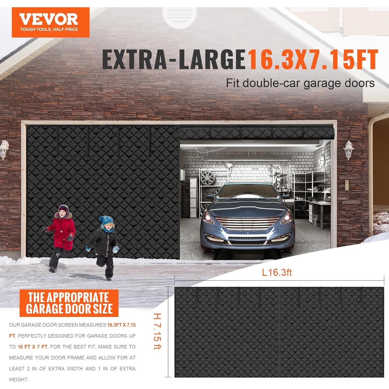 Pantalla de Puerta de Garaje VEVOR 4.88x2.13m Aislante Térmico