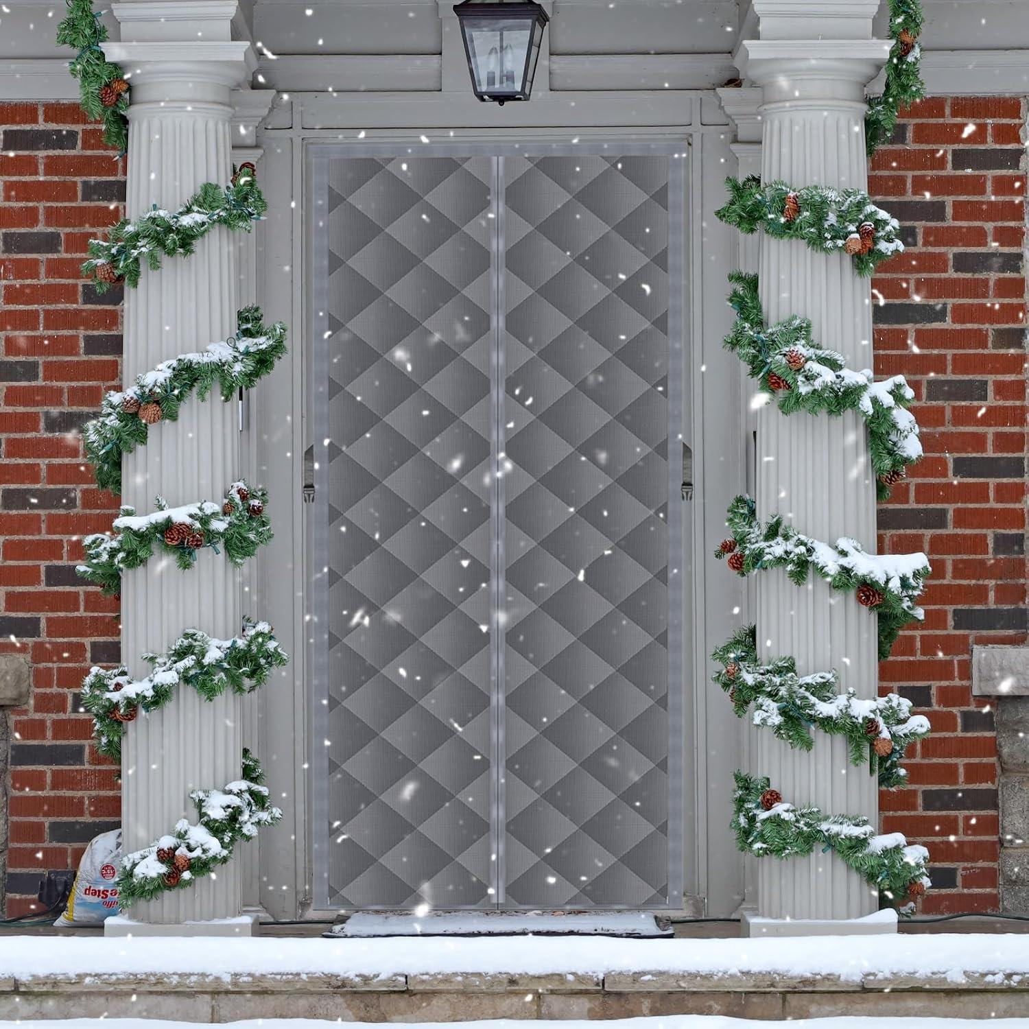 Cortina de Puerta Aislante Magnética WLLEYAY 32"x80" Gris