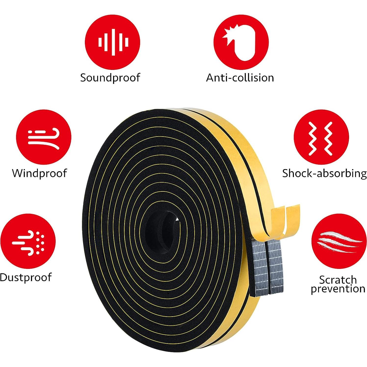 Burlete Adhesivo Trisiki 26 pies Alta Densidad Negro