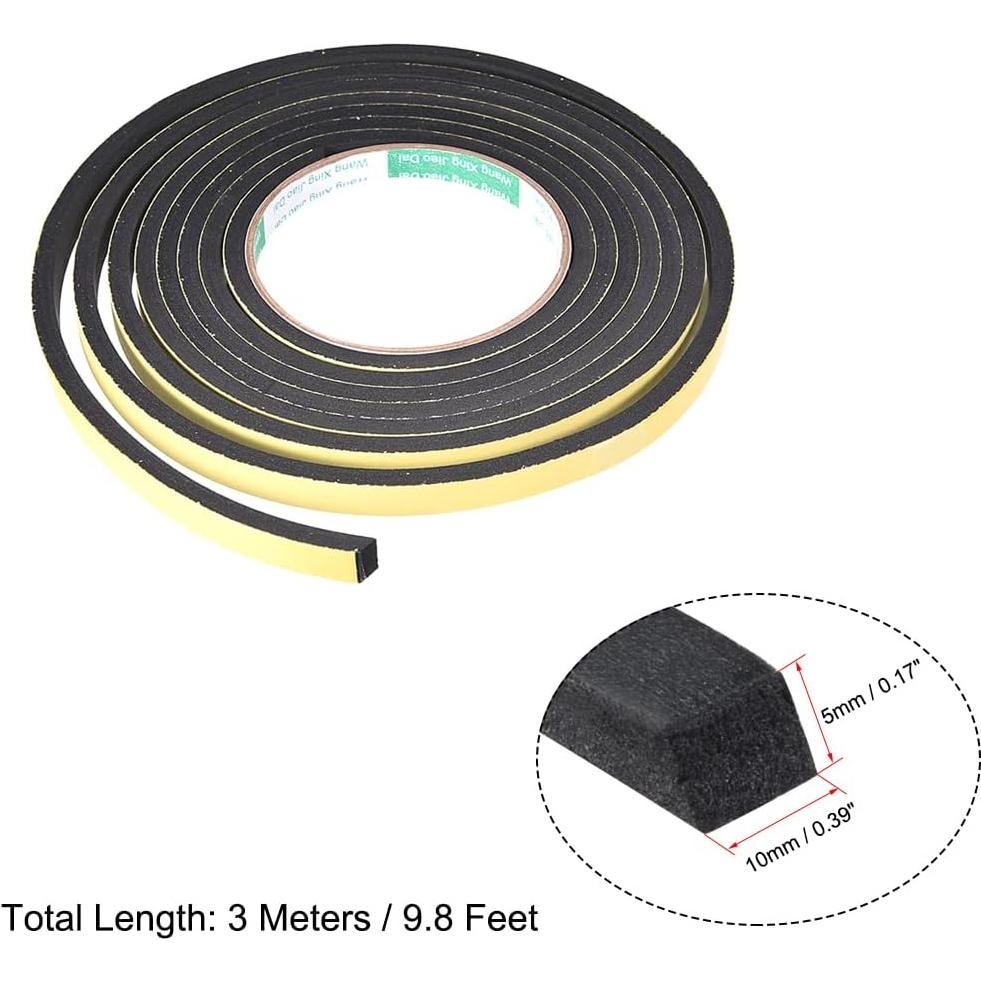 Cinta de Espuma Selladora uxcell 10mm x 5mm x 3m Aislante