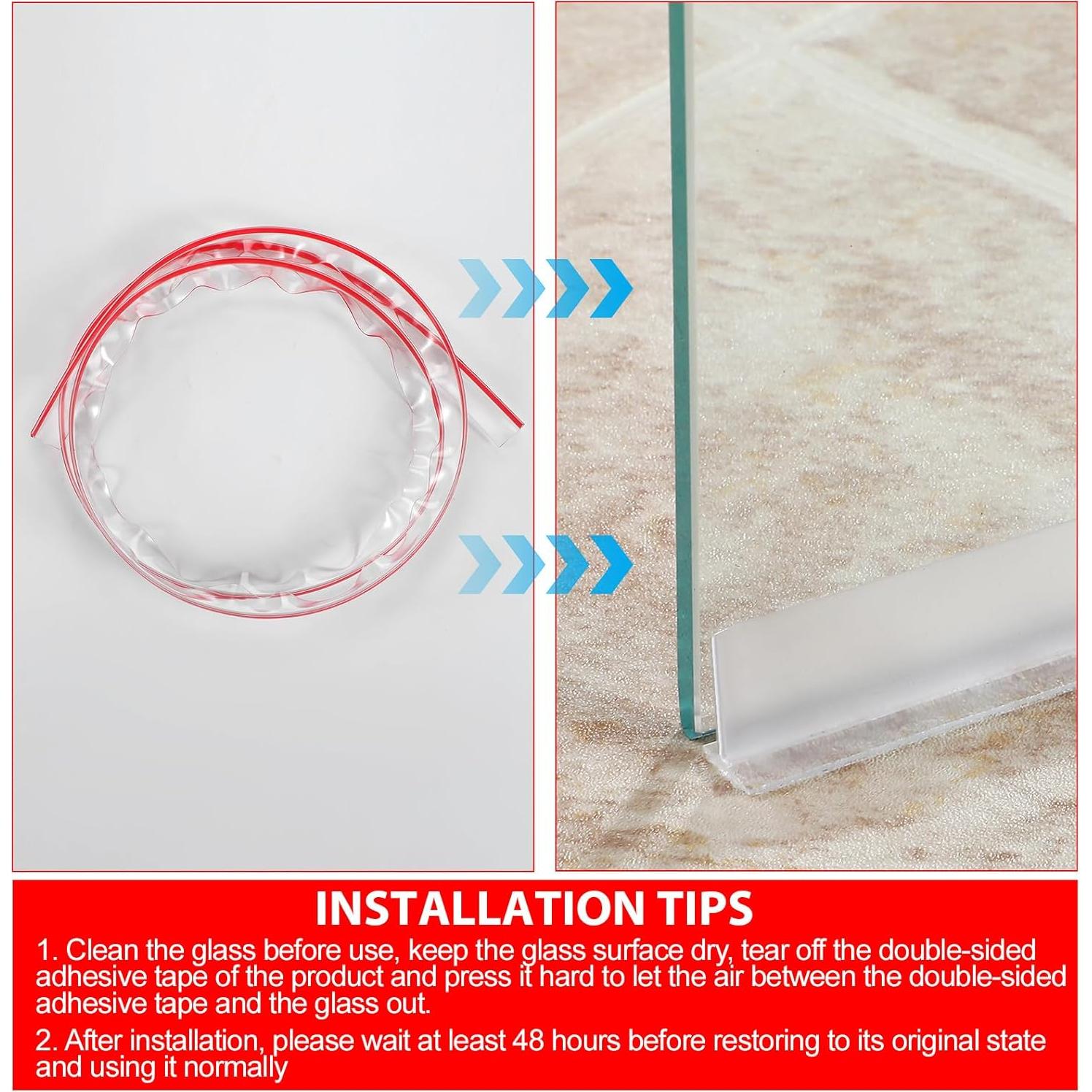 Tira de Sello de Puerta de Ducha Nuanchu 1.85m Transparente - 2 Pcs