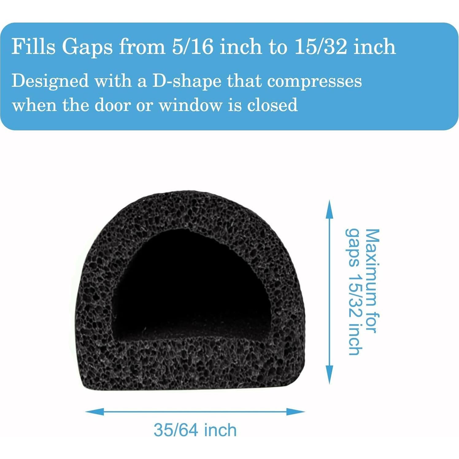 Sello de Puerta de Goma Amzjjle 6.4oz 19.7ft Aislamiento Acústico