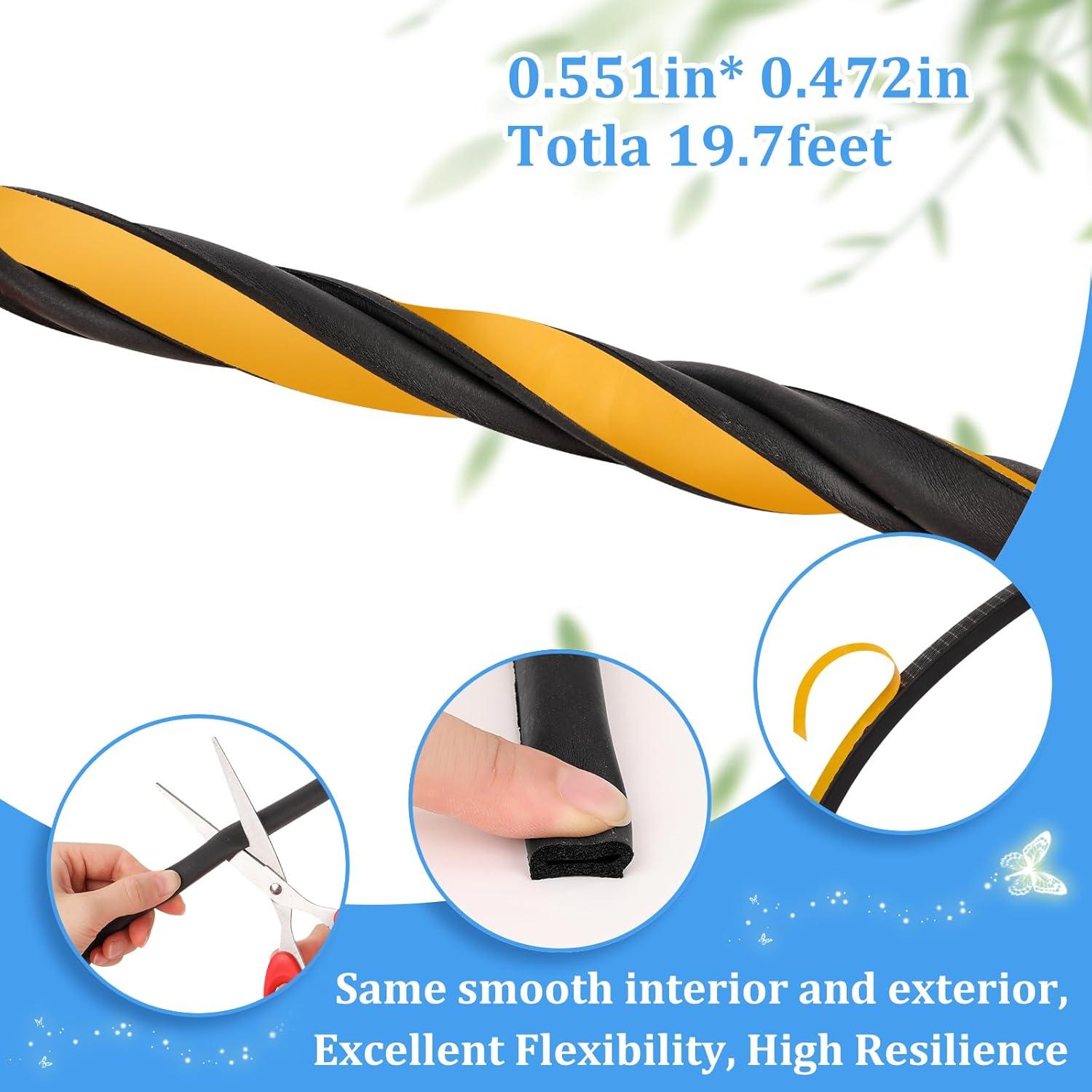 Sello de Puerta de Goma Amzjjle 6.4oz 19.7ft Aislamiento Acústico