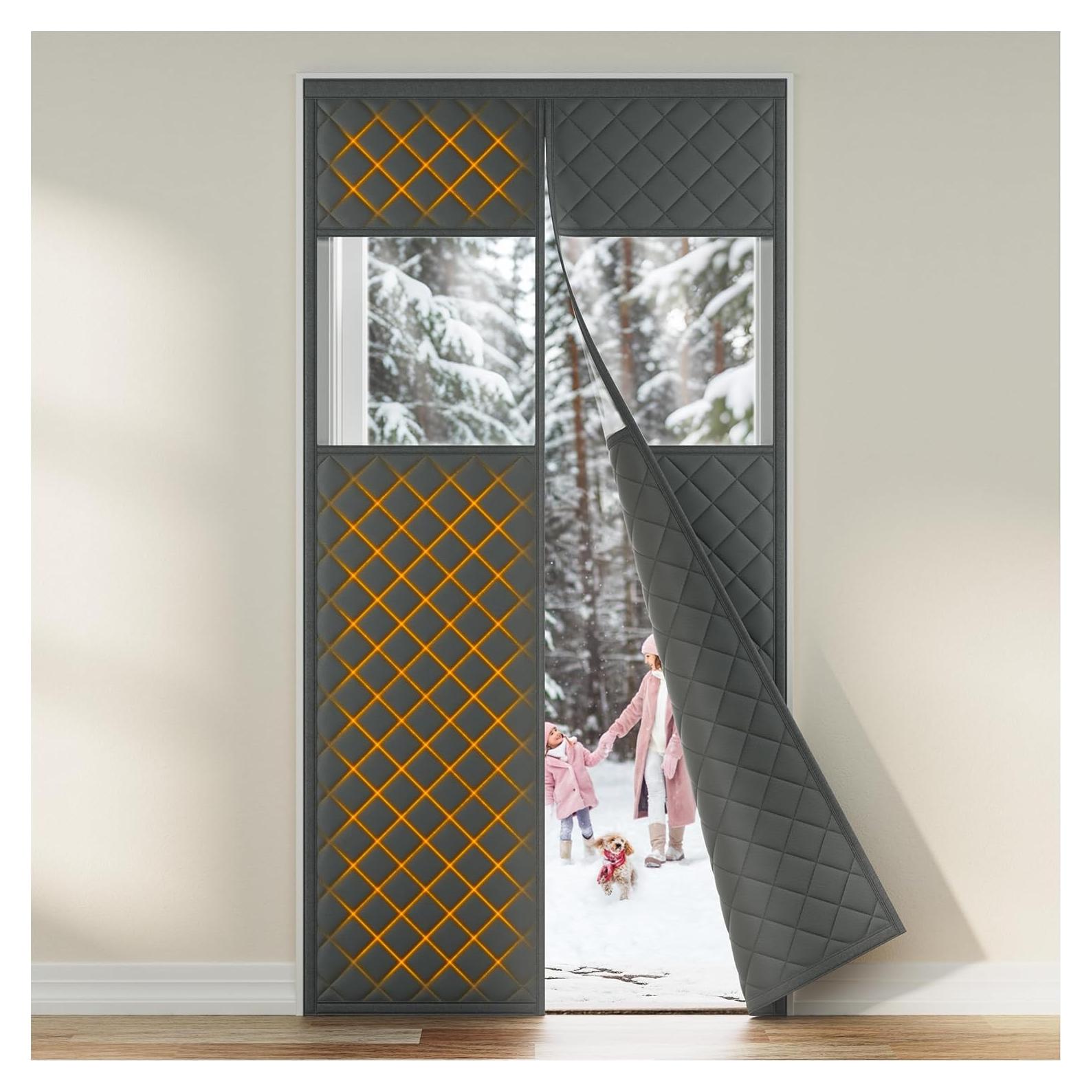 Cortina de Puerta Aislante Magnética Augblinds 96.5x210.8 cm Gris