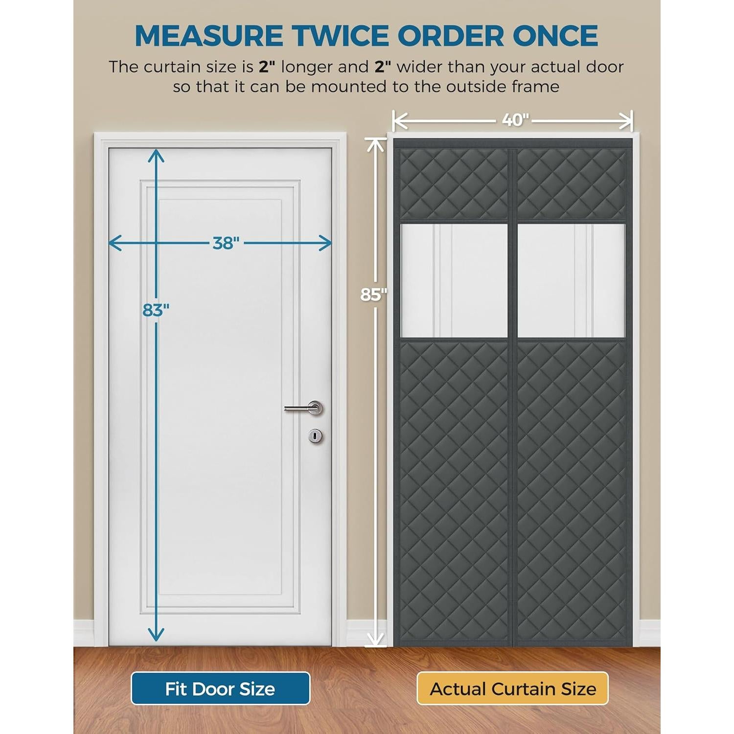 Cortina de Puerta Aislante Magnética Augblinds 96.5x210.8 cm Gris