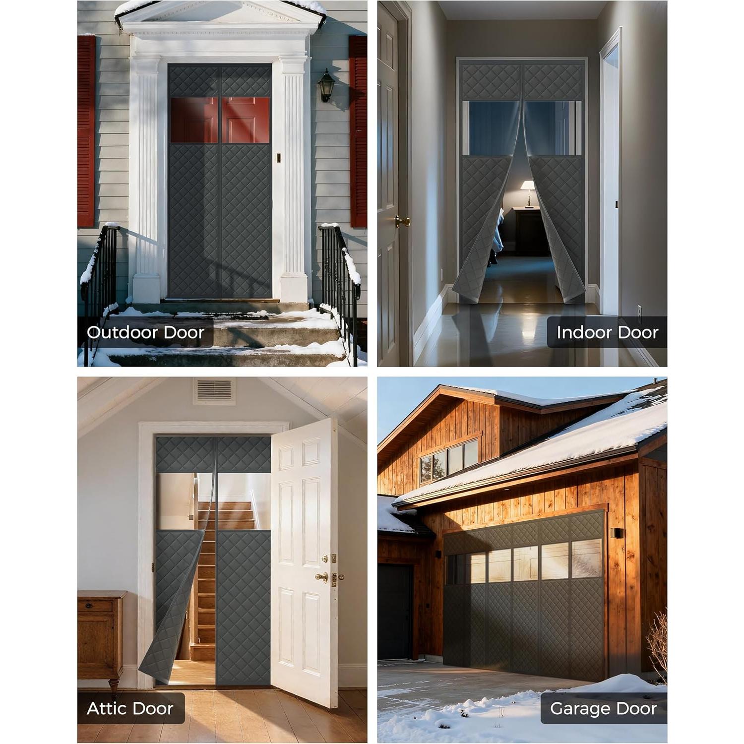 Cortina de Puerta Aislante Magnética Augblinds 96.5x210.8 cm Gris