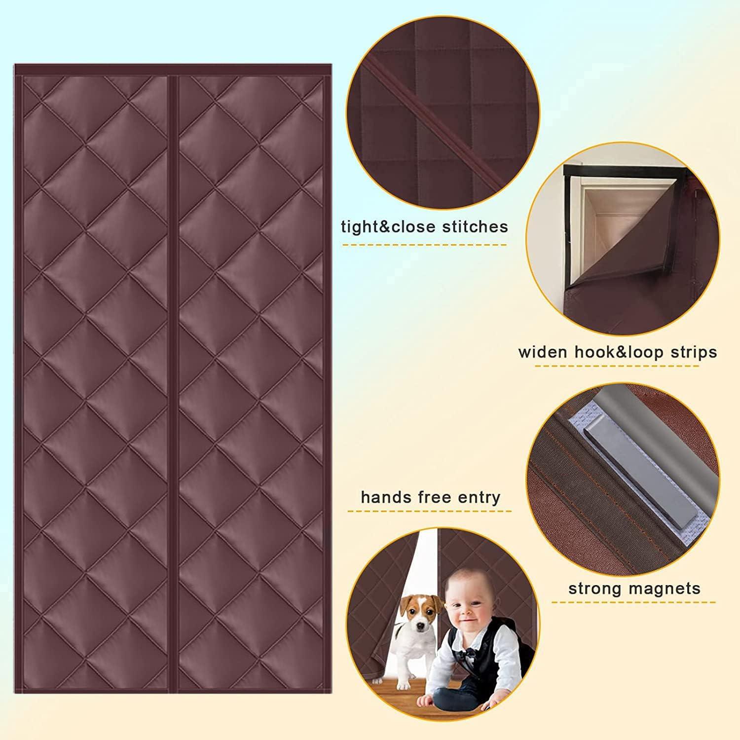 Cortina de Puerta Aislante Figermoon 91x213 cm Marrón