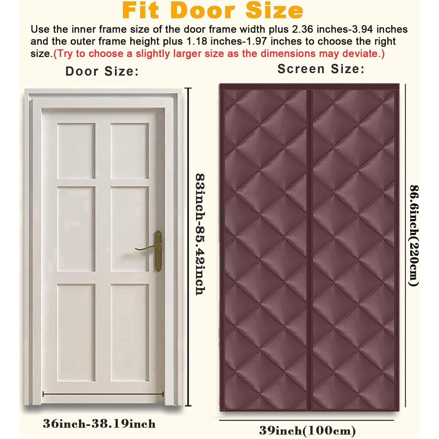 Cortina de Puerta Aislante Figermoon 91x213 cm Marrón