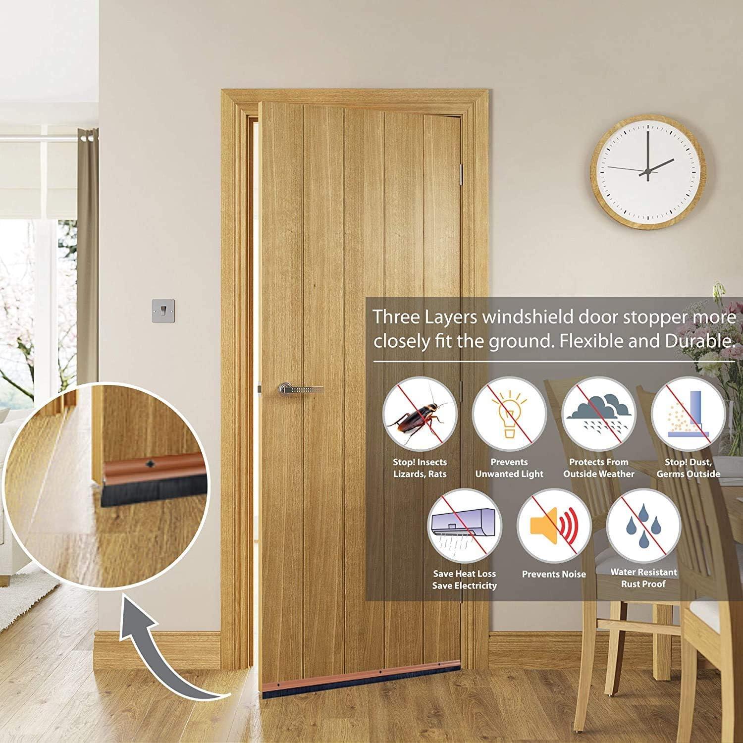 Sello de Puerta Deco Window 2 Pcs Aluminio 94 cm Chocolate