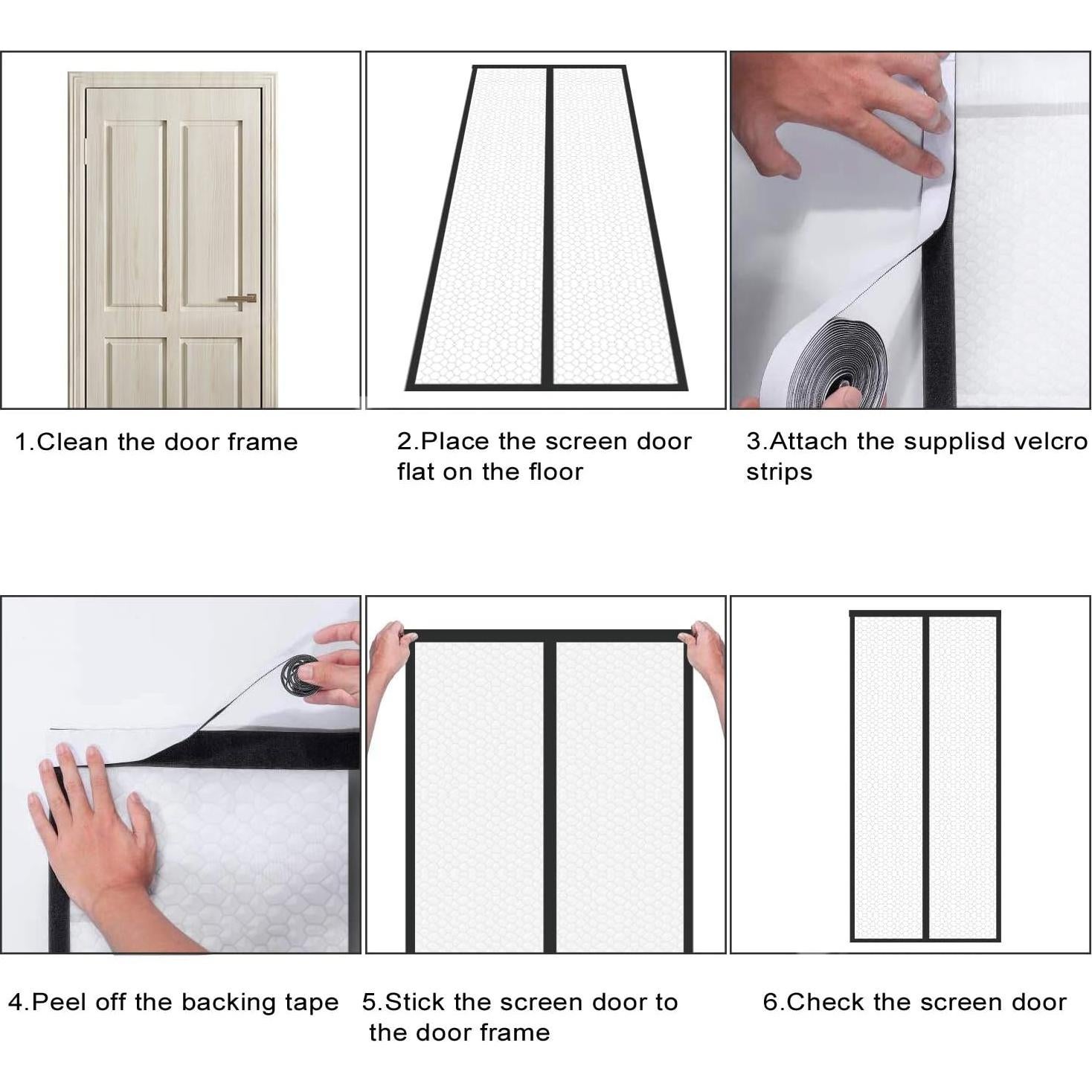 Cortina de Puerta Aislante Magnética SANJIANKER 36x82 Negro