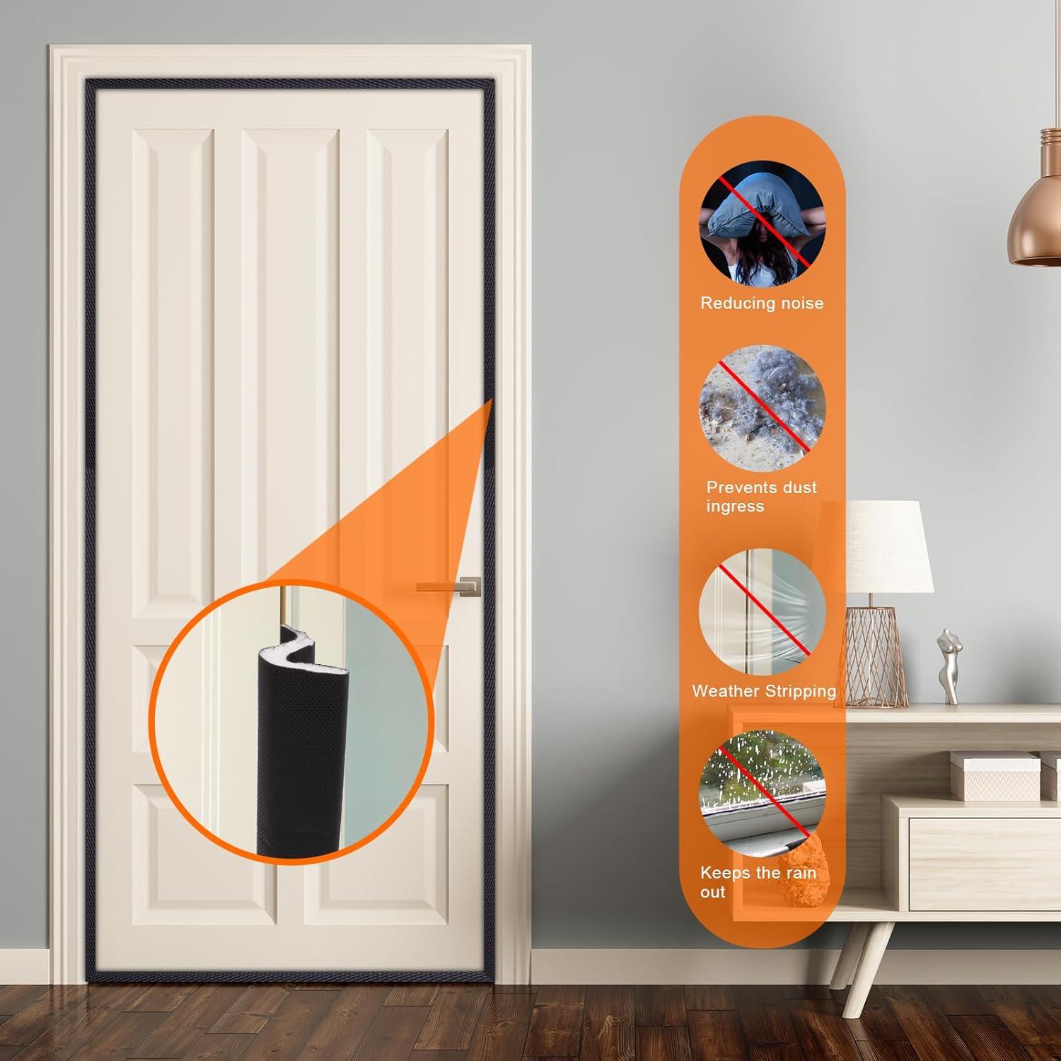 Tira de Sellado para Puertas Genérica 12 Metros Negra Aislante