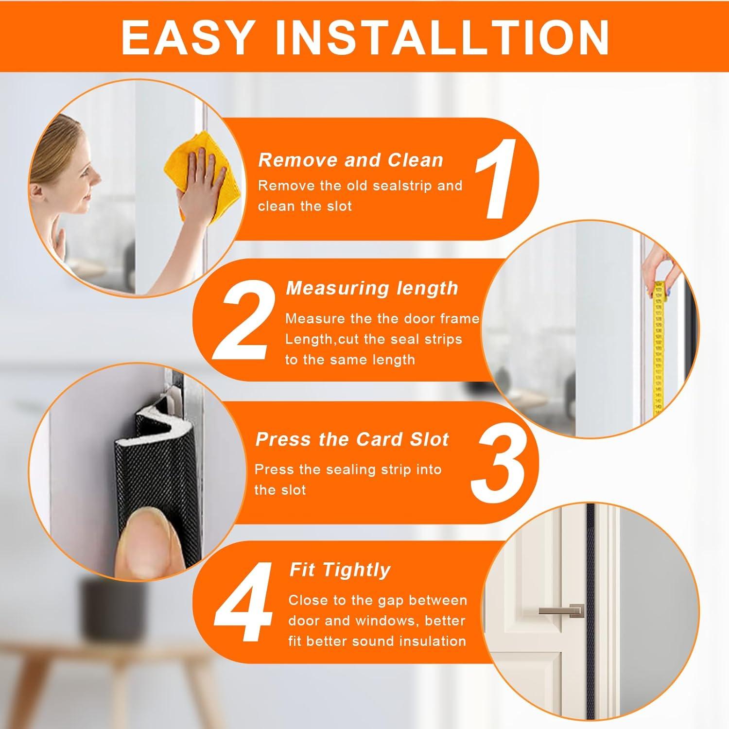 Tira de Sellado para Puertas Genérica 12 Metros Negra Aislante