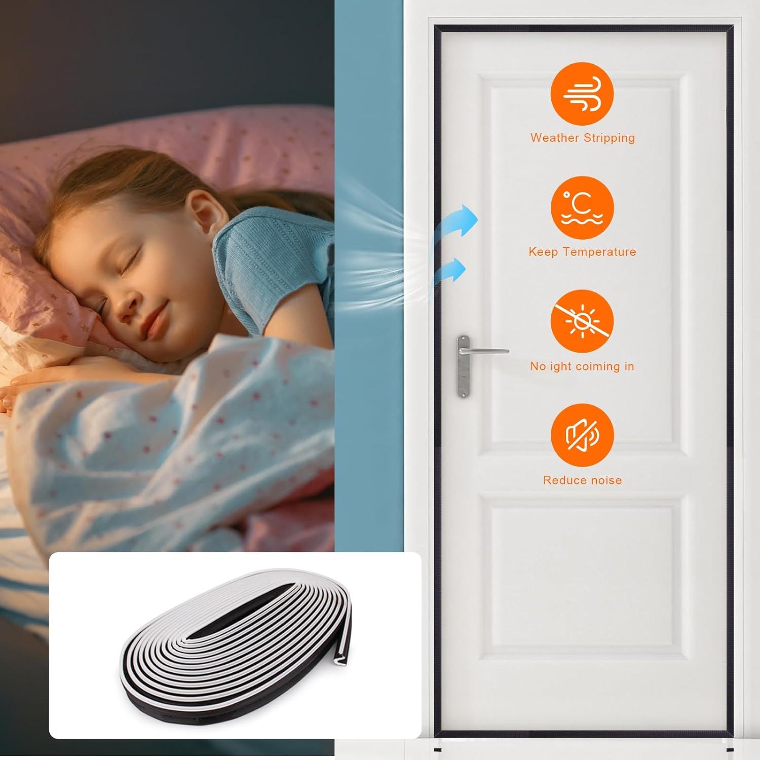 Tira de Sellado para Puertas Genérica 12 Metros Negra Aislante