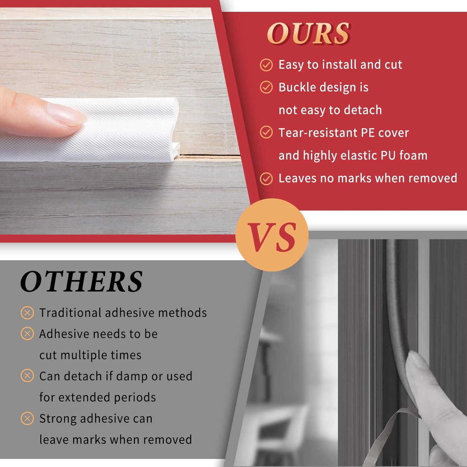 Burlete de Puerta 26 Pies BISOTHAI Aislamiento Acústico Blanco