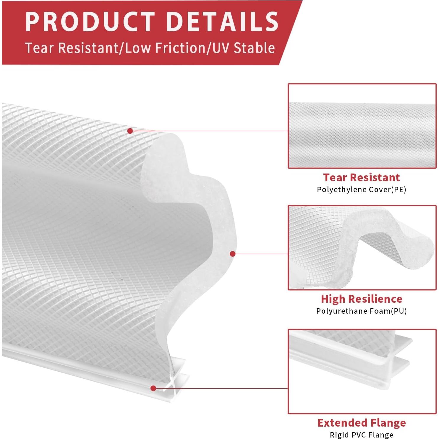 Burlete de Puerta 26 Pies BISOTHAI Aislamiento Acústico Blanco