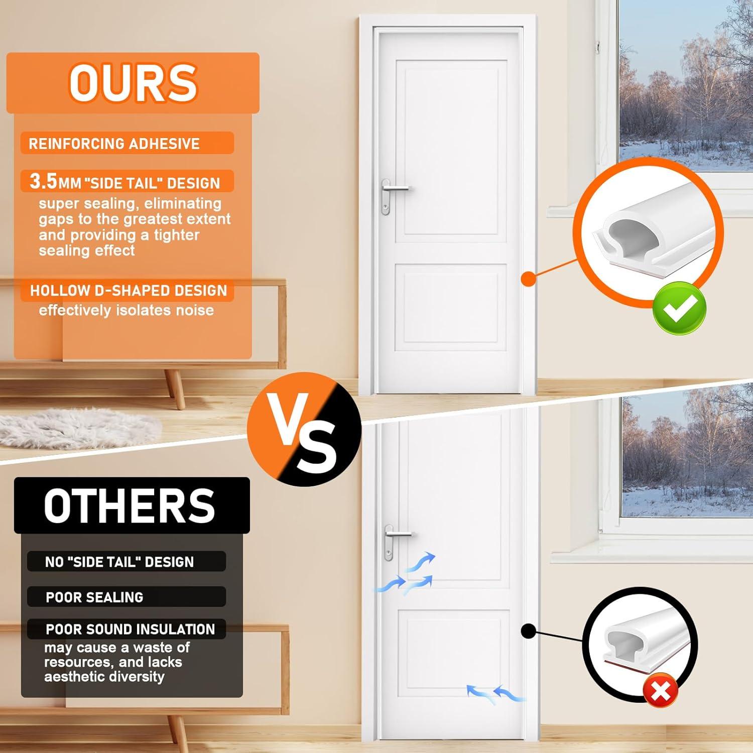 Sellador de Puerta Autoadhesivo Ormein 7m Silicona Blanco