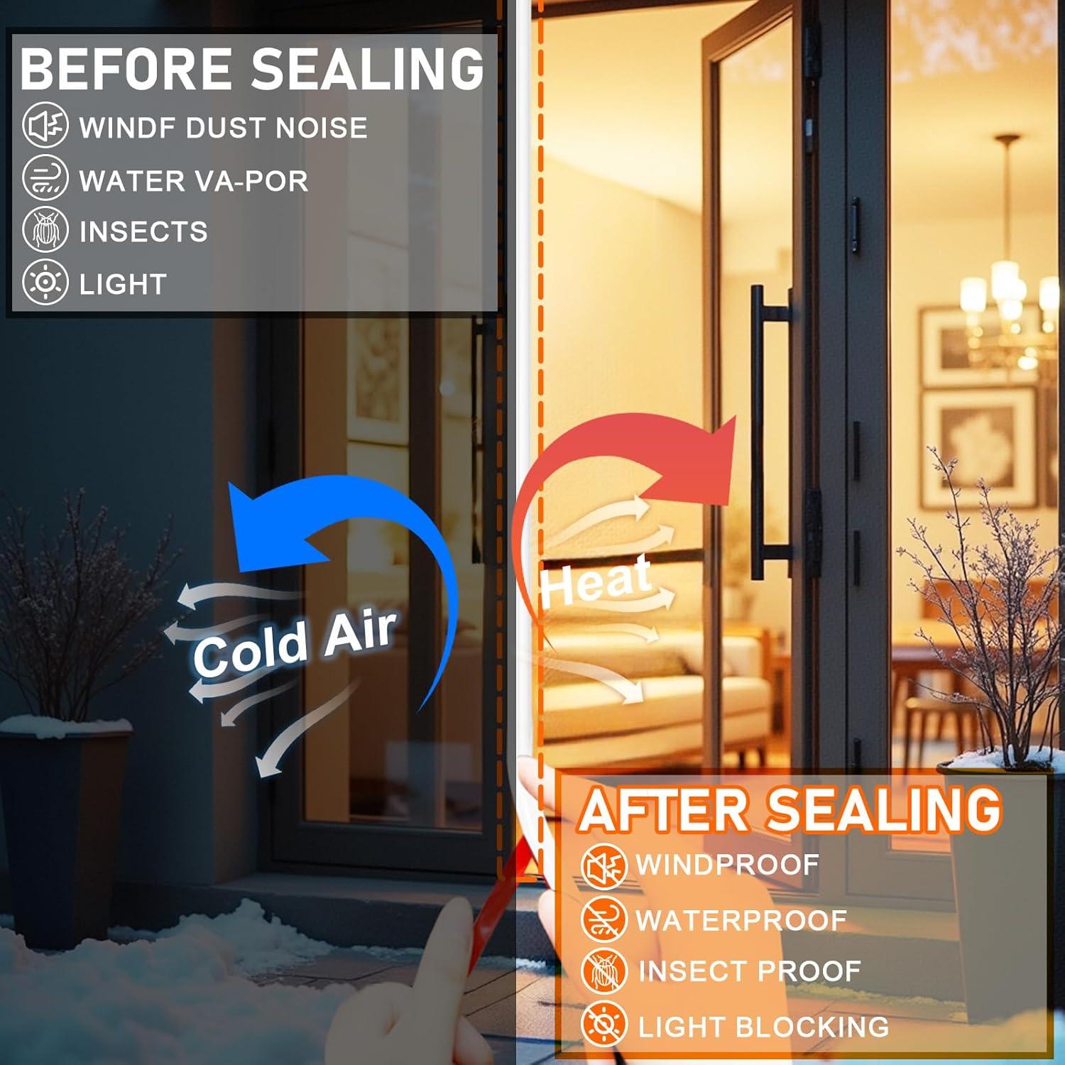 Sellador de Puerta Autoadhesivo Ormein 7m Silicona Blanco