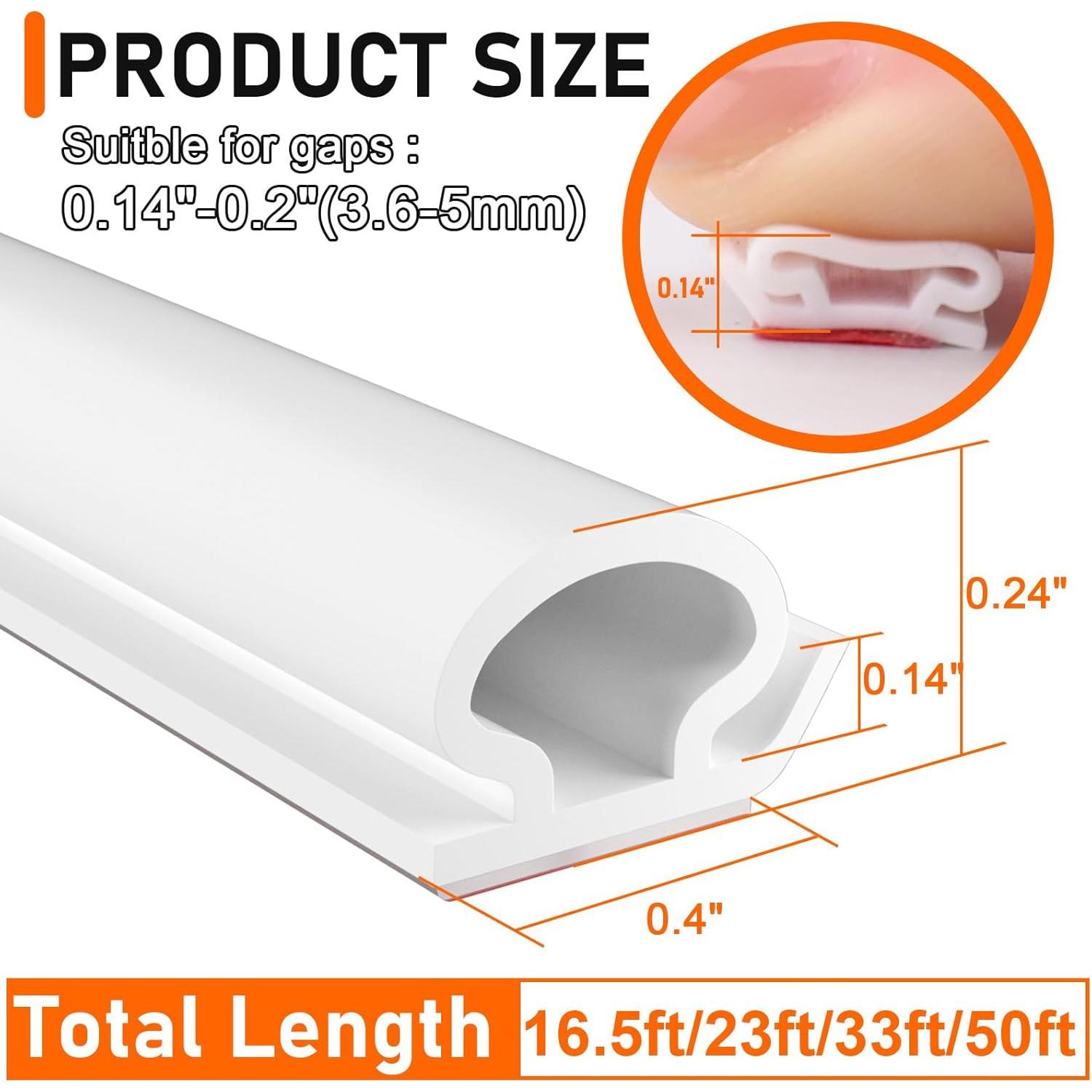 Sellador de Puerta Autoadhesivo Ormein 7m Silicona Blanco