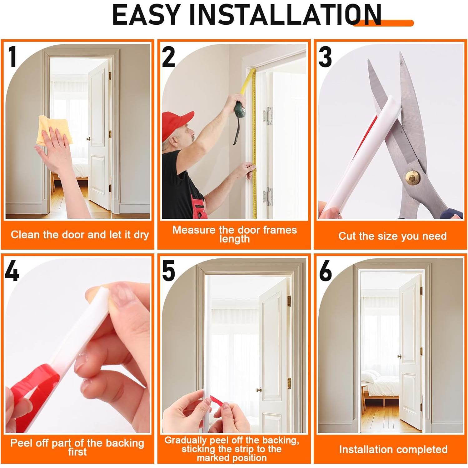 Sellador de Puerta Autoadhesivo Ormein 7m Silicona Blanco