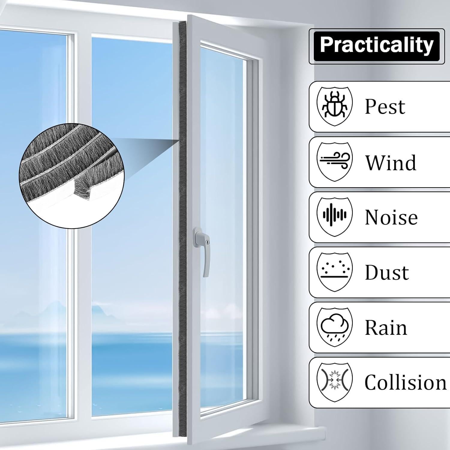 Tira de Sellado Autoadhesiva Funnytek 10m x 0.89cm Gris