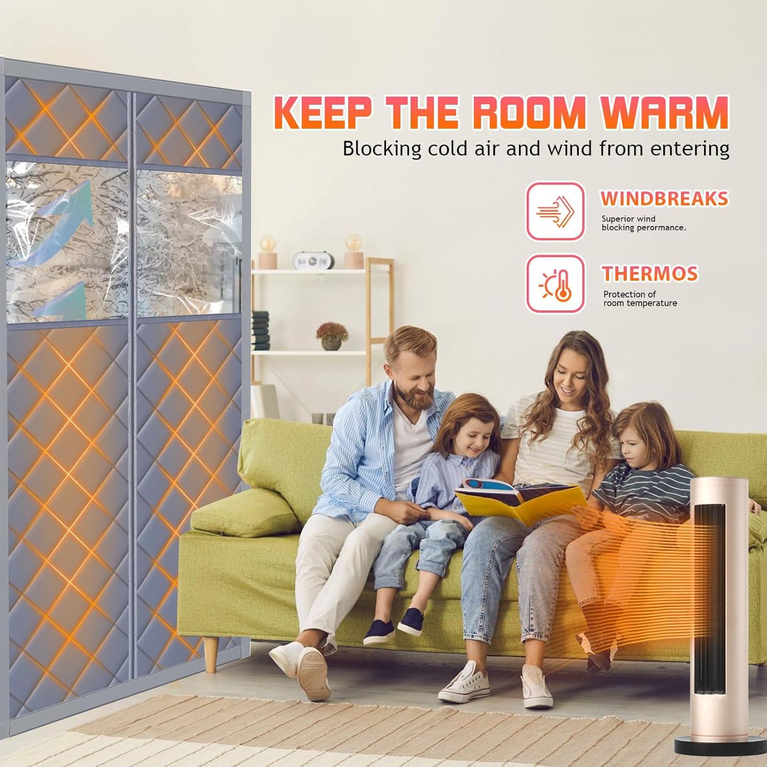 Cortina Térmica Aislante ZEIWEO 36x82" Algodón Grueso