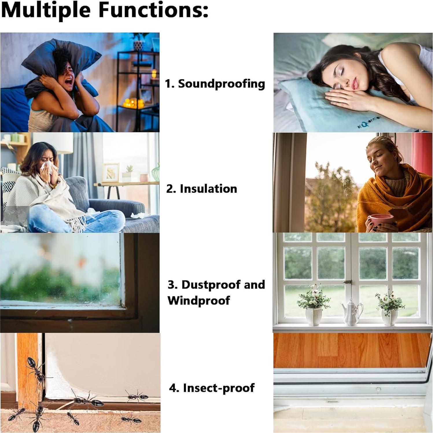 Detenedor de Corrientes de Aire DOHUG 1m Marrón Goma Adhesiva