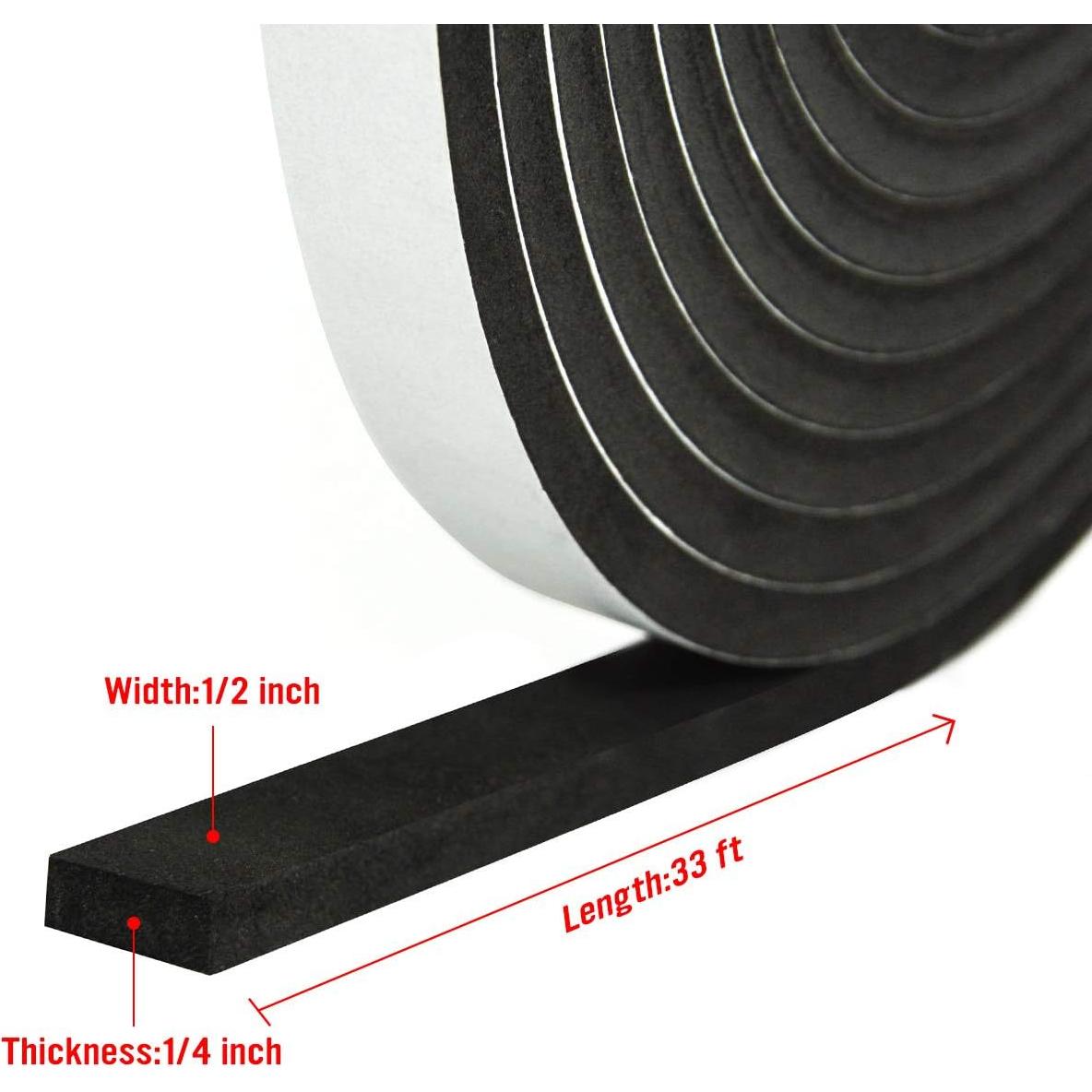 Cinta de Espuma Aislante CCHUIXI 0.64cm x 15.24m Negra