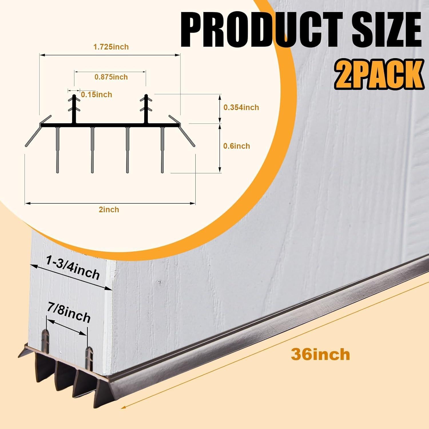 Sello Inferior de Puerta Pushglossy 91.44 cm PVC Marrón 2 Pcs