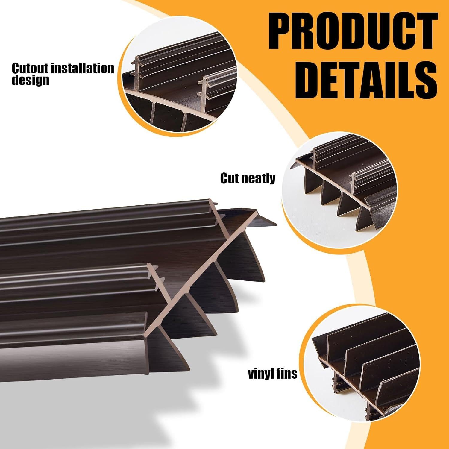 Sello Inferior de Puerta Pushglossy 91.44 cm PVC Marrón 2 Pcs