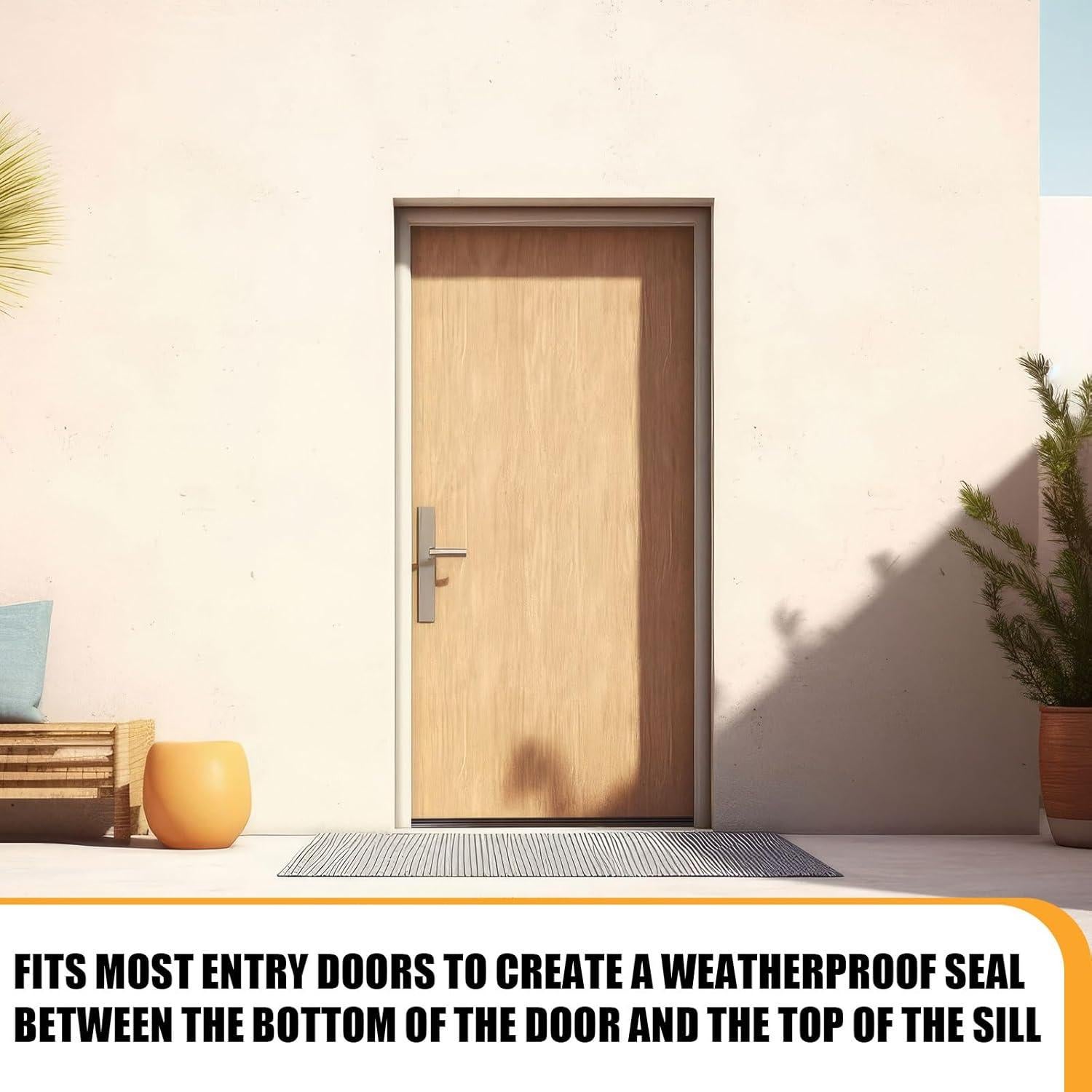 Sello Inferior de Puerta Pushglossy 91.44 cm PVC Marrón 2 Pcs