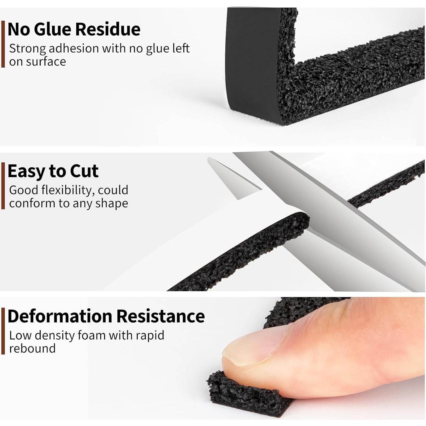 Cinta de Sello de Espuma Yotache 1.27cm x 0.64cm, 26 PIES