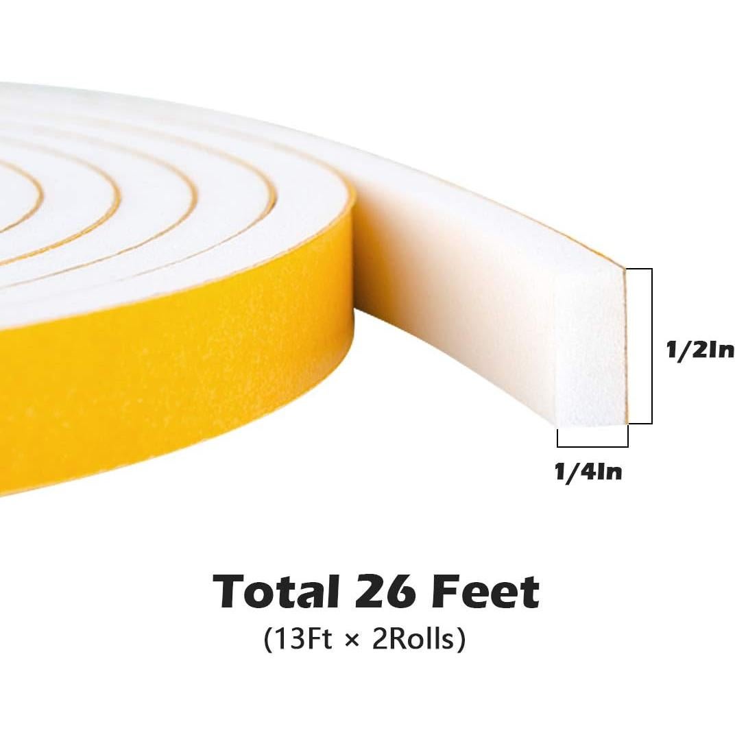 Burlete autoadhesivo ToLanbbt 1.27 cm x 0.64 cm x 7.92 m blanco