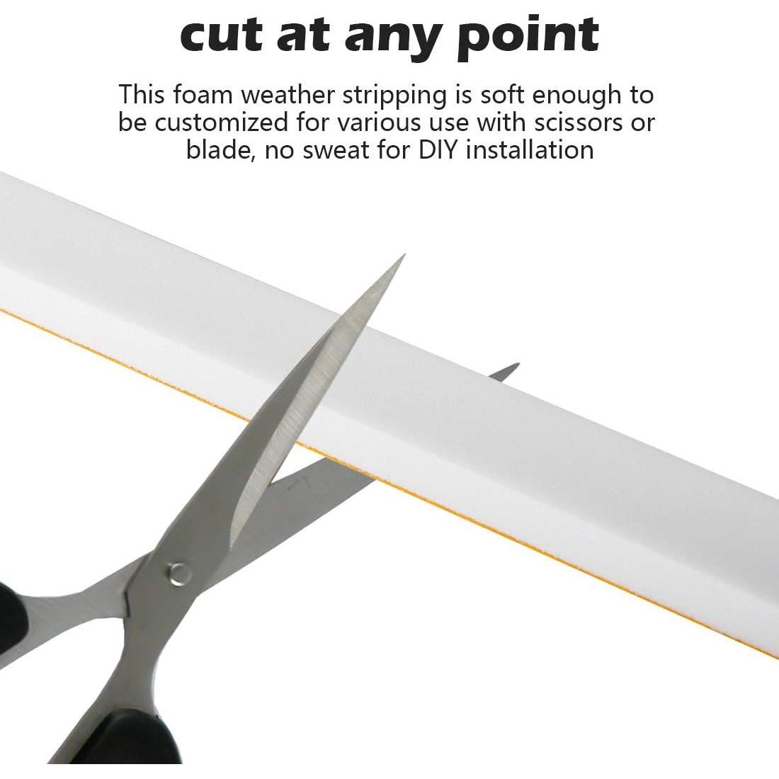 Burlete autoadhesivo ToLanbbt 1.27 cm x 0.64 cm x 7.92 m blanco