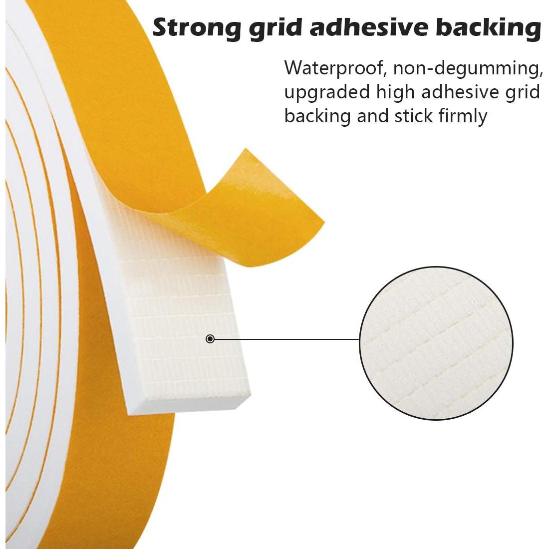 Burlete autoadhesivo ToLanbbt 1.27 cm x 0.64 cm x 7.92 m blanco