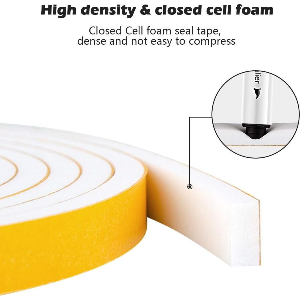 Burlete autoadhesivo ToLanbbt 1.27 cm x 0.64 cm x 7.92 m blanco