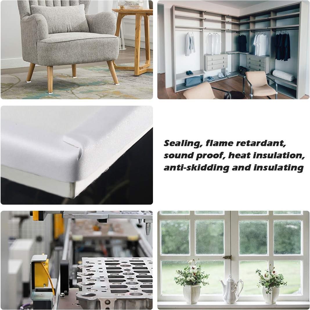 Burlete autoadhesivo ToLanbbt 1.27 cm x 0.64 cm x 7.92 m blanco