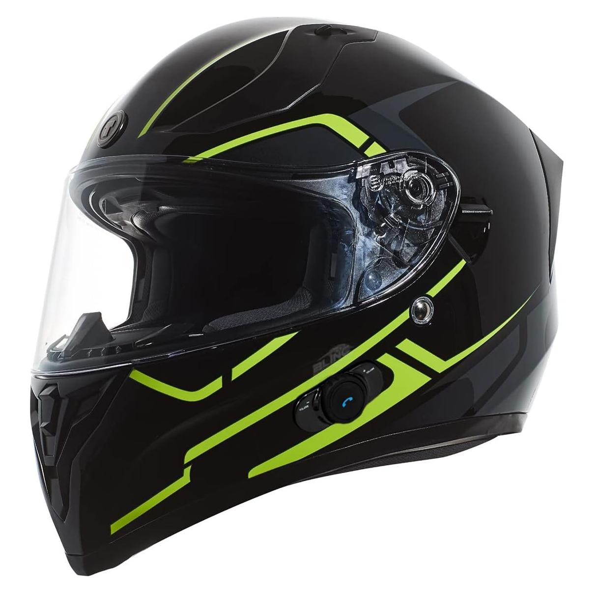 Casco Bluetooth TORC T15B Mediano Negro Amarillo Rush