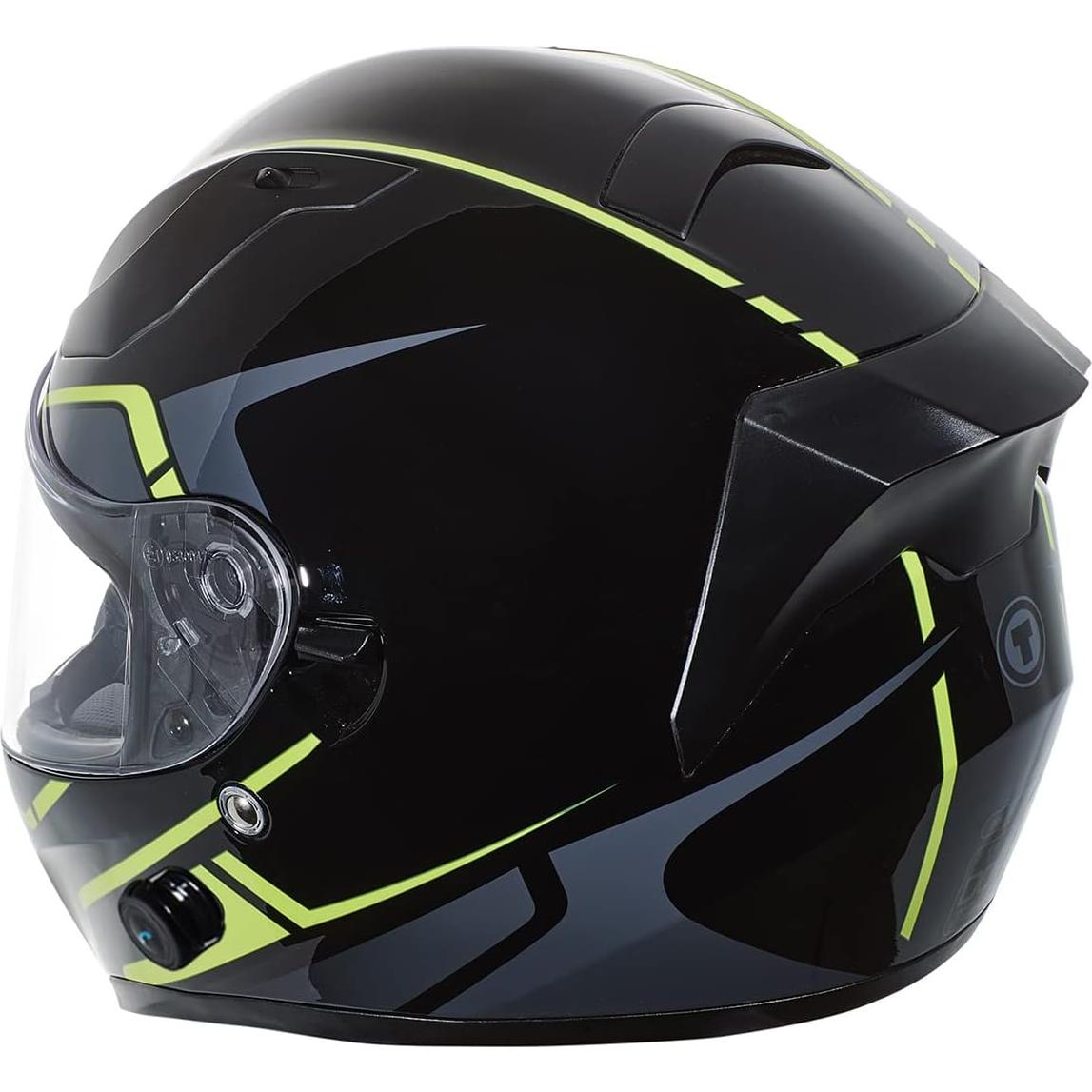 Casco Bluetooth TORC T15B Mediano Negro Amarillo Rush