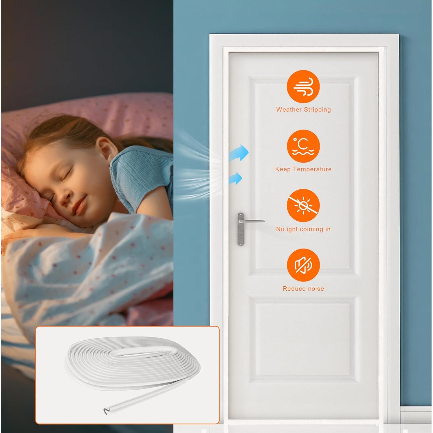 Burlete para Puerta Kerf Blanco 26 pies Aislante Acústico