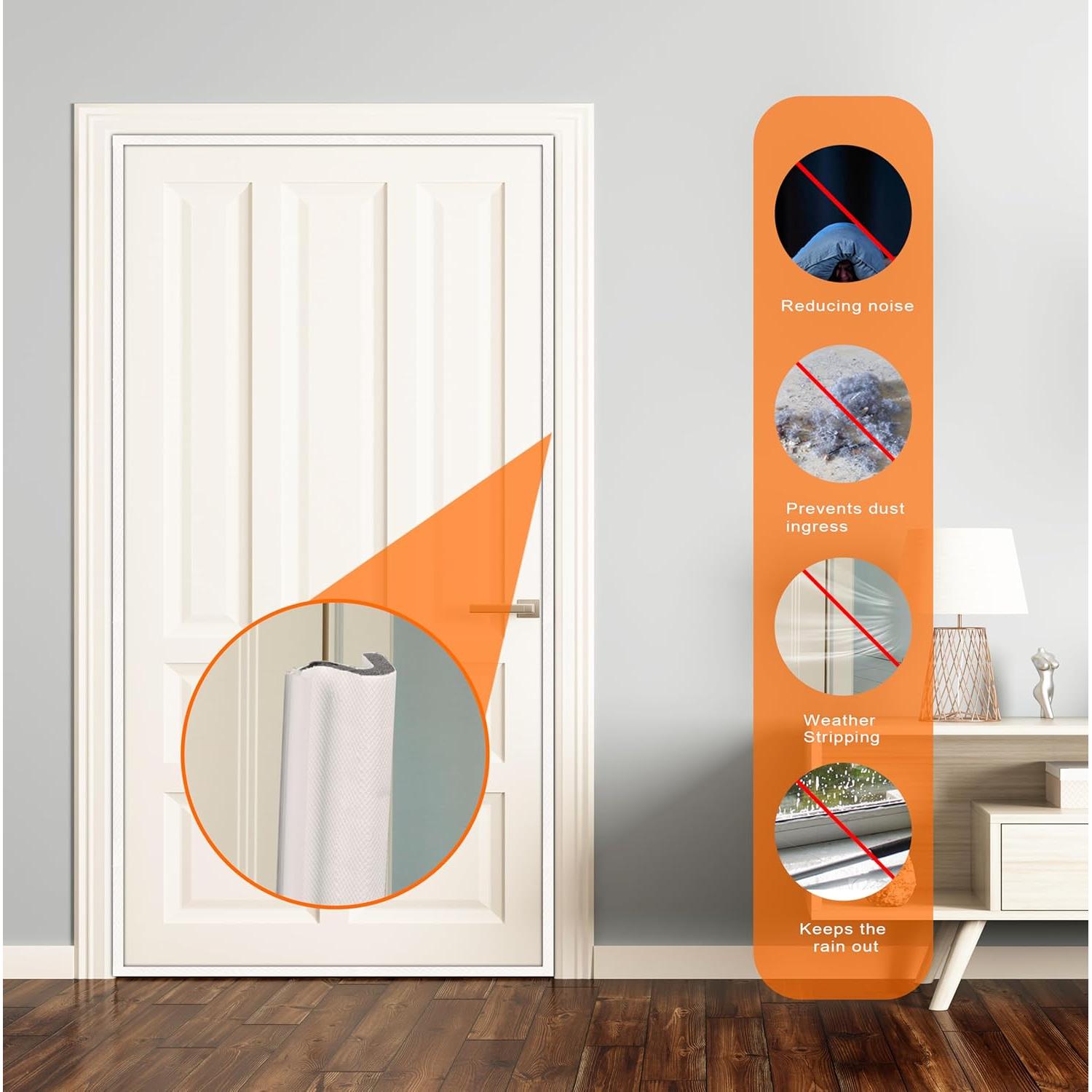 Burlete para Puerta Kerf Blanco 26 pies Aislante Acústico