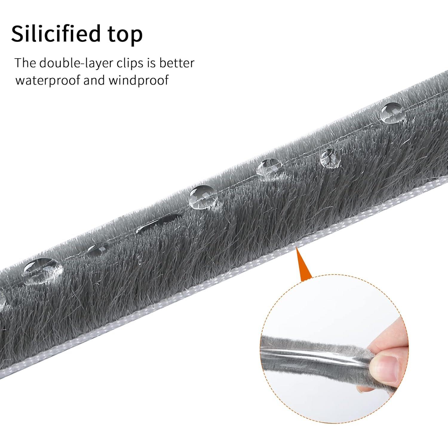 Burlete de Cepillo Hokmly 5m Gris 5mm x 6mm para Puertas y Ventanas