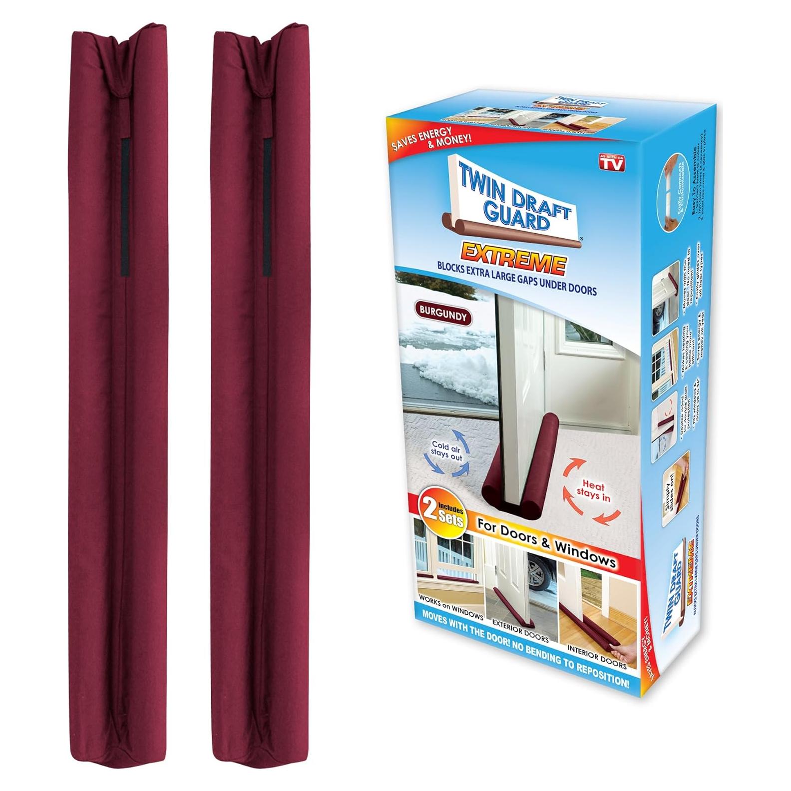 Bloqueador de Corrientes Twin Draft Guard Borgoña - Juego de 2