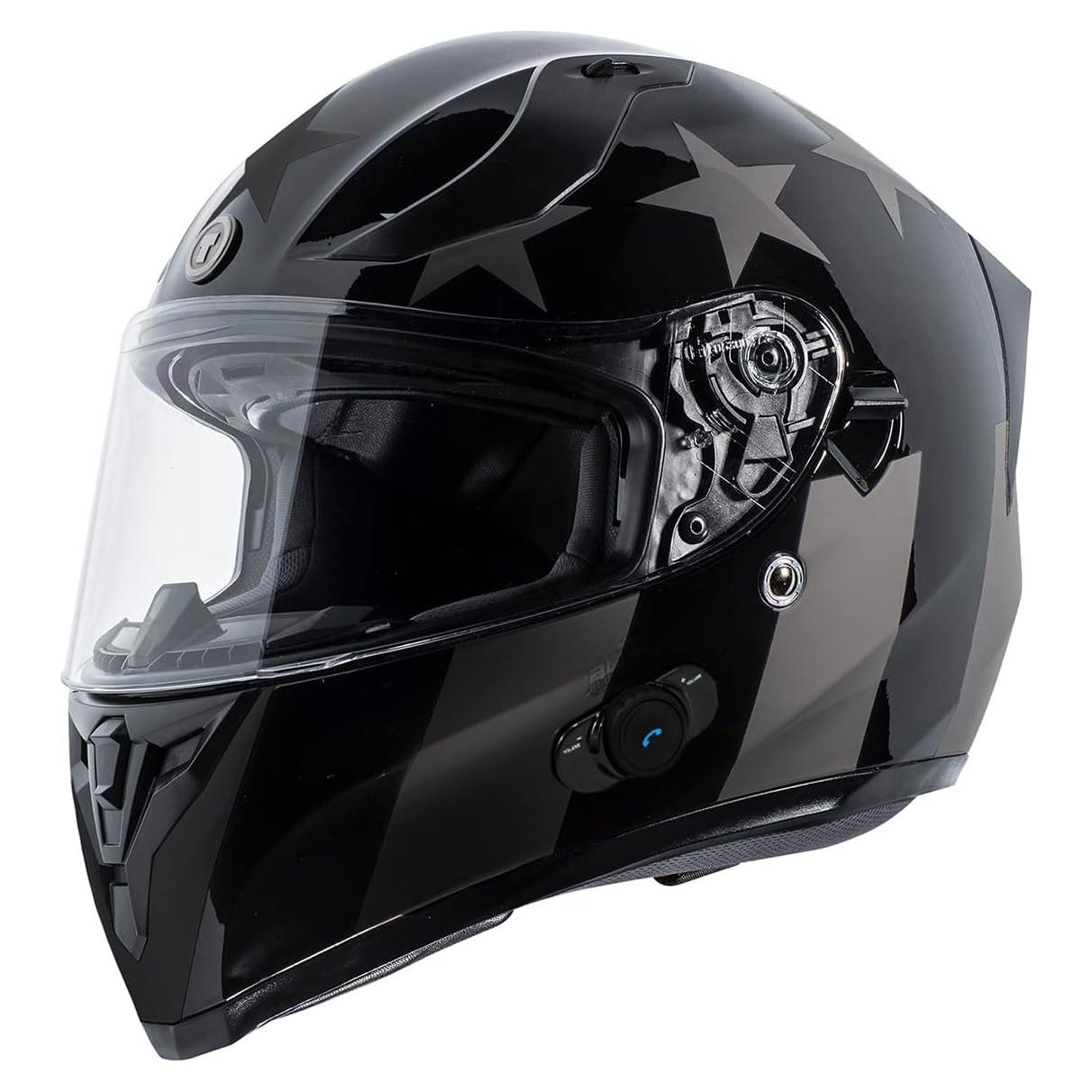 Casco Bluetooth TORC T15B Mediano Negro Brillante