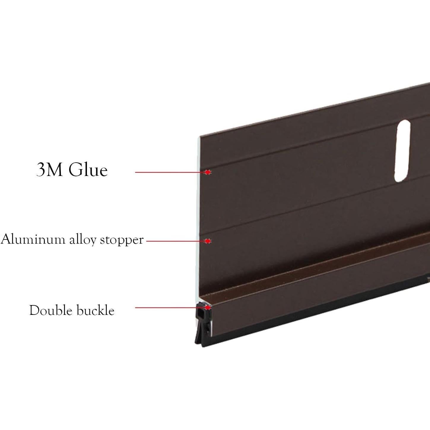 Tapón de Corrientes para Puerta BAINING 91.44 cm Aluminio Marrón