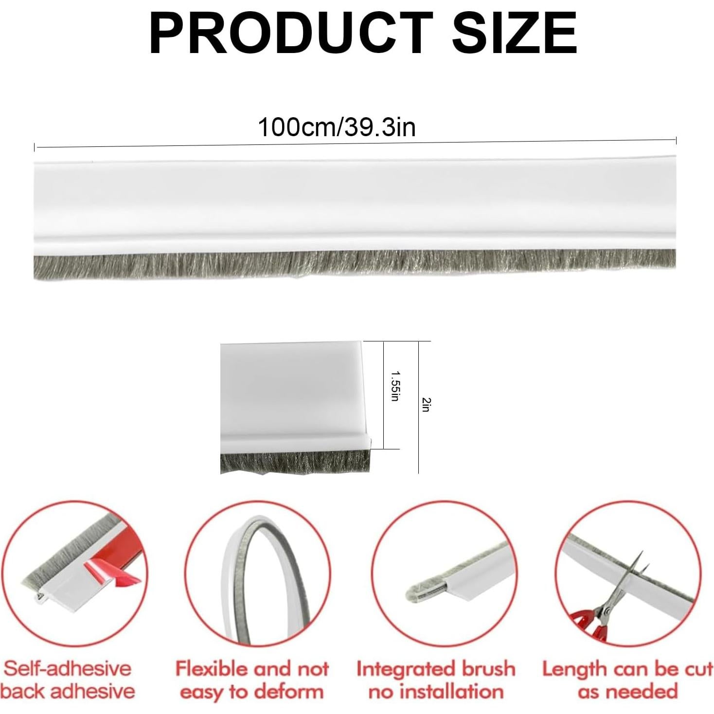 Barrido de puerta Jiyocy 99.8 cm con cepillo y sellador