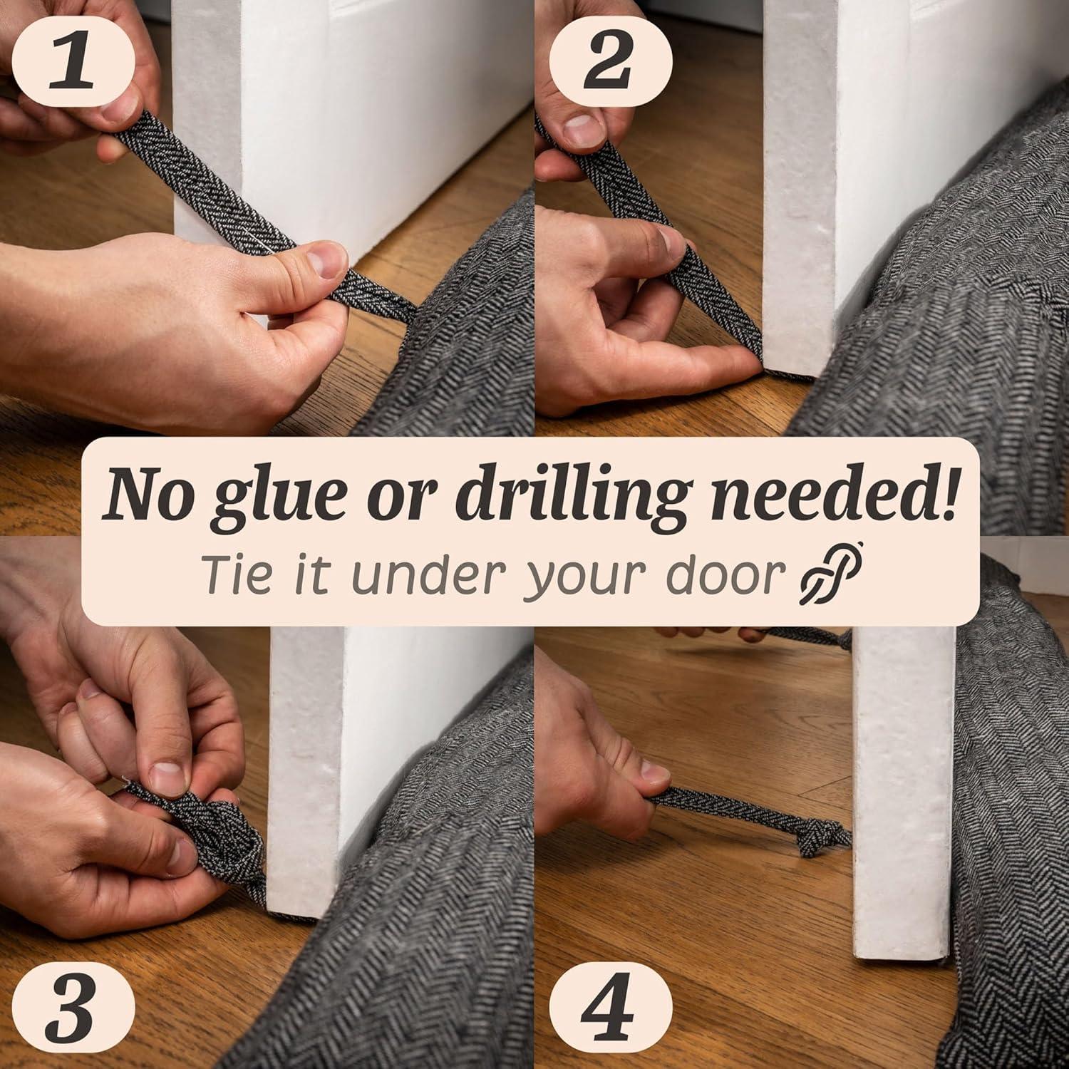 Detenedor de Corrientes Praknu 119 cm Gris - Bloqueador de Puertas